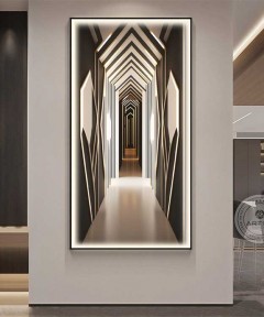 Black Frame Modern 3D Painting With Warm Led Light